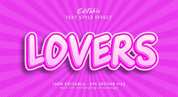 Bewerkbaar teksteffect, Lovers-tekst op kopposterstijleffect