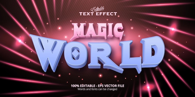 Bewerkbaar teksteffect, Magic World-tekst