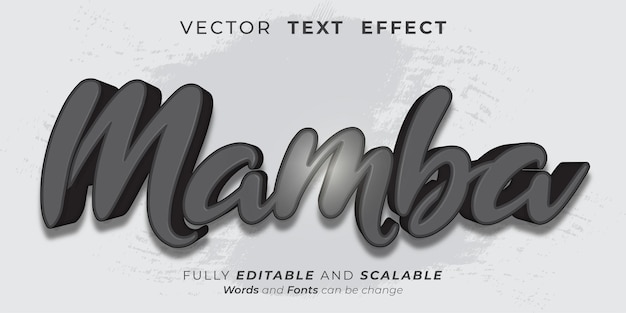 Bewerkbaar teksteffect Mamba 3d-effect lettertypestijlconcept