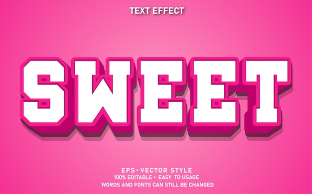 Bewerkbaar teksteffect Modern Sweet