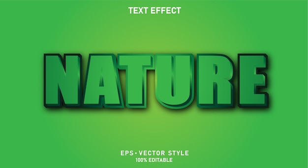 Bewerkbaar teksteffect Natuur bewerkbare tekst op achtergrondstijlsjabloon