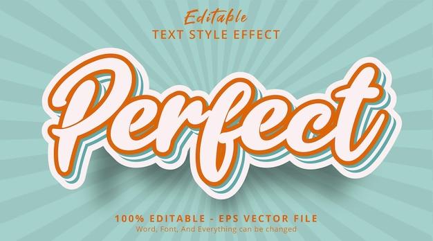 Bewerkbaar teksteffect perfecte tekst op populair vintage kleurencombinatie-effect