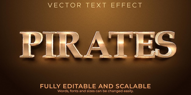 Bewerkbaar teksteffect, piraten oude tekststijl
