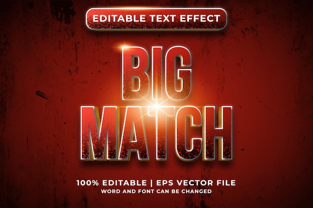 Bewerkbaar teksteffect - Premium-vector in Big Match-sjabloonstijl