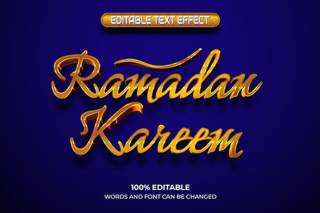 Bewerkbaar teksteffect ramadan kareem tekststijl