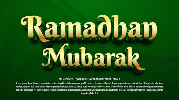 Bewerkbaar teksteffect ramadhan