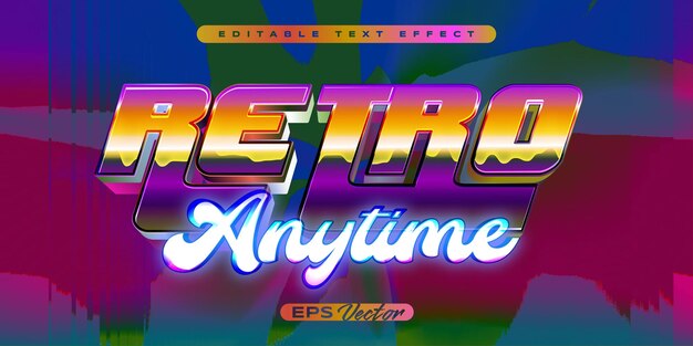 Bewerkbaar teksteffect retro op elk moment