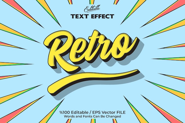 Bewerkbaar teksteffect Retro tekst