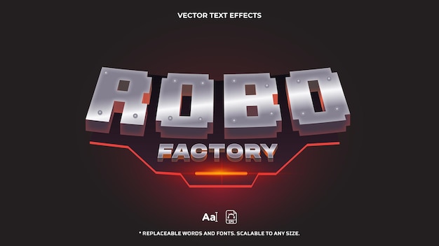 Bewerkbaar teksteffect Robo Factory-machines, 3D-machines en gaming-lettertype