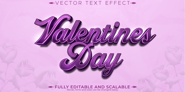 Bewerkbaar teksteffect romantiek 3d roos en liefde lettertypestijl