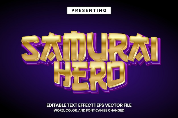 Bewerkbaar teksteffect - samurai-held Japanse spelstijl