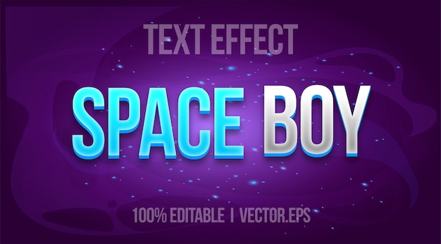 Bewerkbaar teksteffect - space boy-spellogostijl