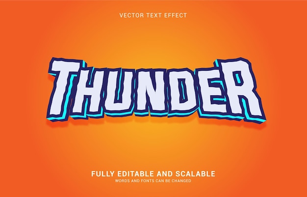 Bewerkbaar teksteffect, Thunder-stijl kan worden gebruikt om titel te maken