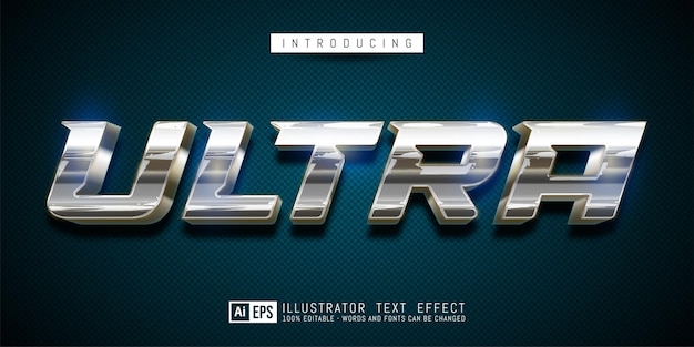 Bewerkbaar teksteffect Ultra 3d-effect lettertypestijlconcept