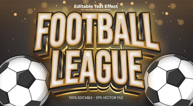 Bewerkbaar teksteffect van Football League in moderne trendstijl