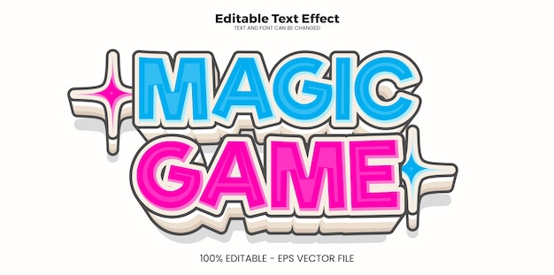 Bewerkbaar teksteffect van Magic Game in moderne trendstijl