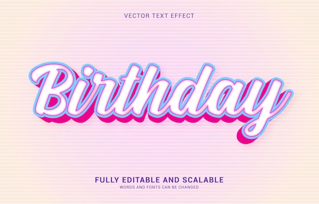 Bewerkbaar teksteffect Verjaardagstijl