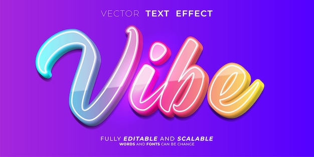Bewerkbaar teksteffect Vibe driedimensionale tekststijl