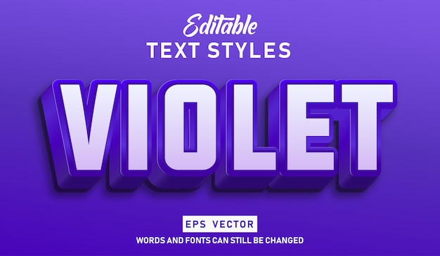 Bewerkbaar teksteffect Violet Premium Vector