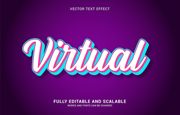 Bewerkbaar teksteffect virtuele stijl kan worden gebruikt om titel te maken