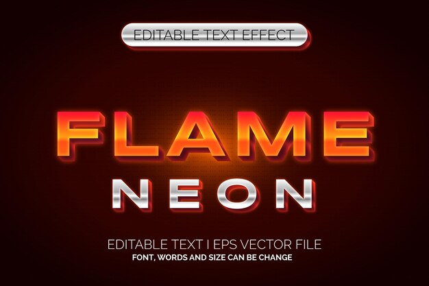 Bewerkbaar teksteffect Vlam Neon