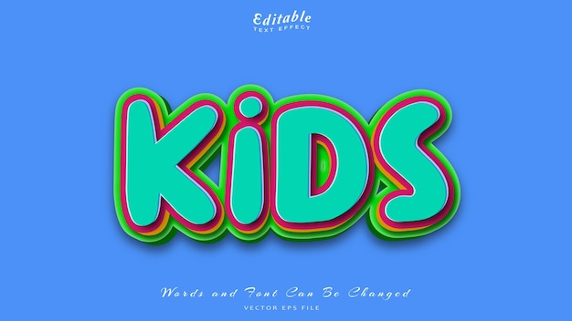Bewerkbaar teksteffect voor kinderen, gratis lettertype