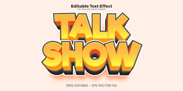 Bewerkbaar teksteffect voor talkshows in moderne trendstijl