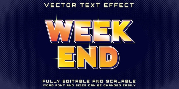 Vector bewerkbaar teksteffect weekendthema