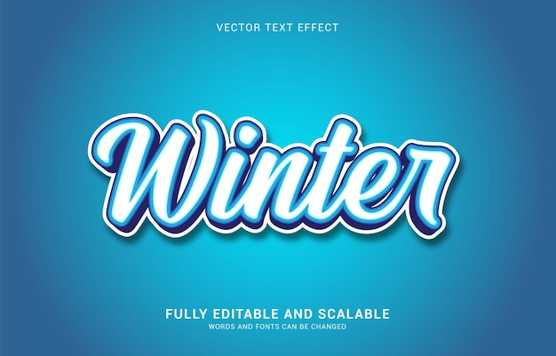 Vector bewerkbaar teksteffect winterstijl kan worden gebruikt om titel te maken