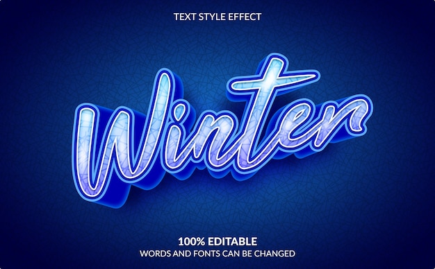 Bewerkbaar teksteffect, wintertekststijl