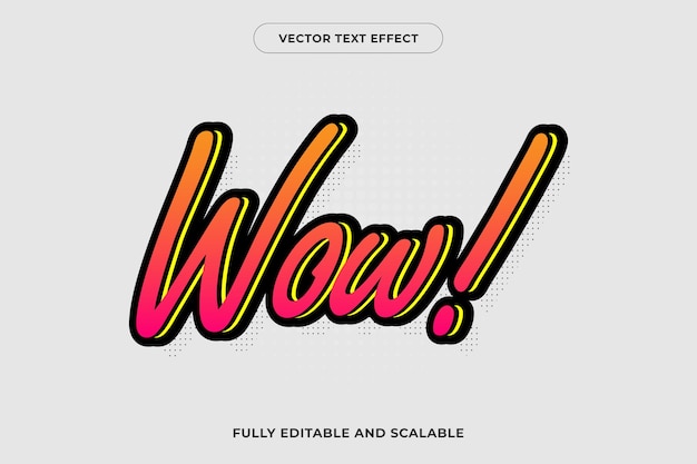 Vector bewerkbaar teksteffect wow comic