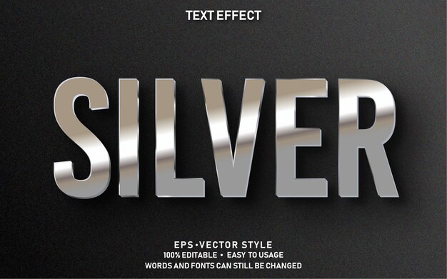 Bewerkbaar teksteffect zilver