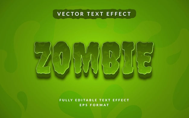 Bewerkbaar teksteffect zombie 3D-lettertype groene kleur