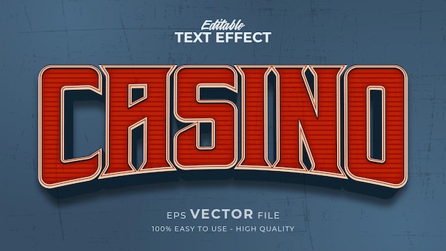 Bewerkbaar tekststijleffect - casino retro tekststijlthema