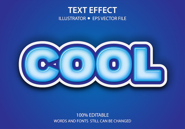 Bewerkbaar tekststijleffect cute cool premium