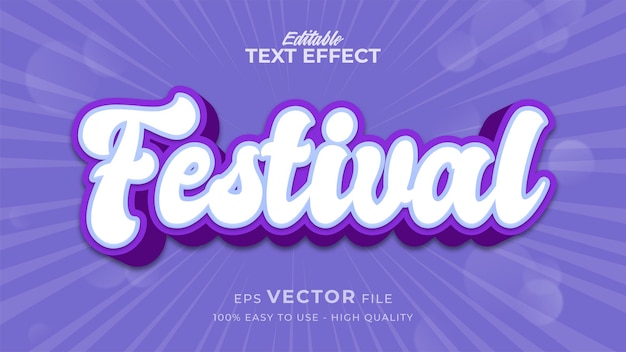 Bewerkbaar tekststijleffect - thema van de festivaltekststijl