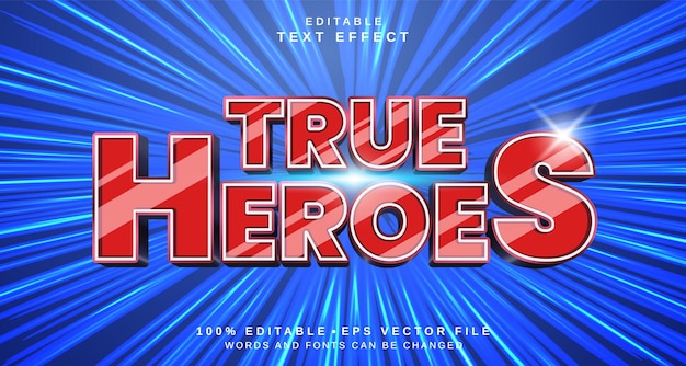 Bewerkbaar tekststijleffect True Heroes-tekststijlthema