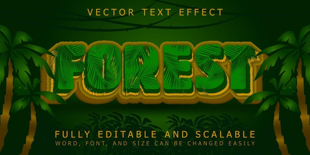 Bewerkbaar vectorteksteffect bosthema