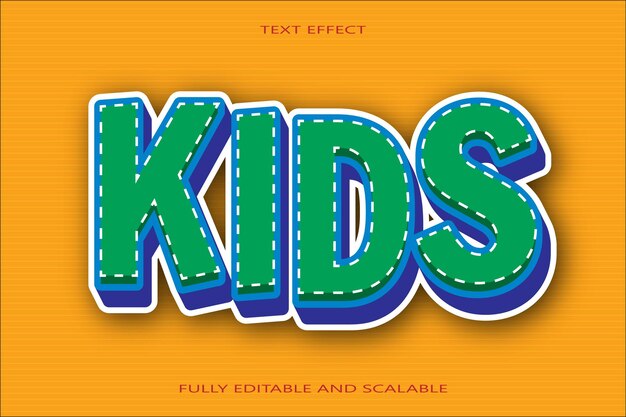 Bewerkbaar voor kinderen Teksteffect 3-dimensionaal reliëf moderne stijl