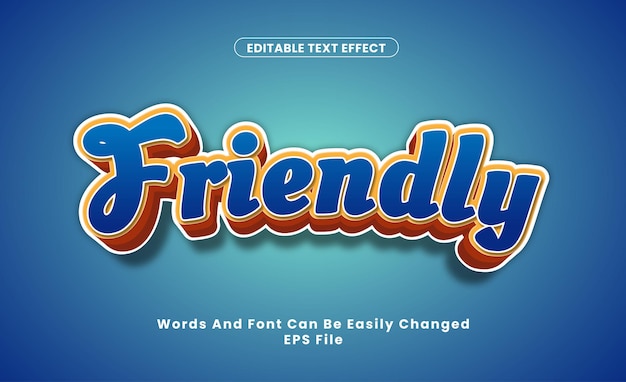 Bewerkbaar vriendelijk teksteffect woord en lettertype worden gewijzigd