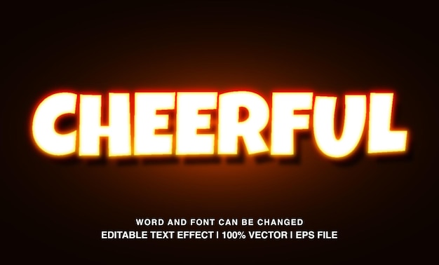 bewerkbaar vrolijk geel neon licht lettertype
