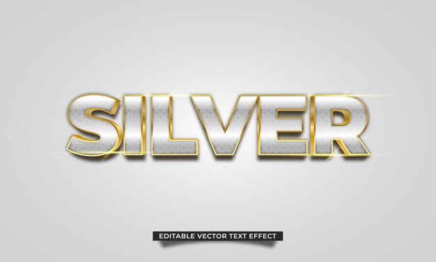 Bewerkbaar zilver 3D Vector-teksteffect