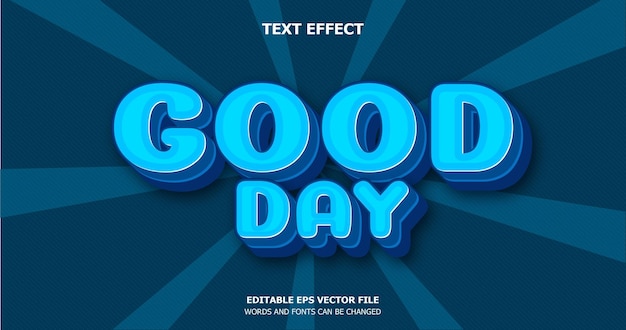 Bewerkbare 3D-teksteffect goede dag