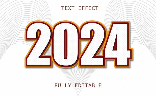 Bewerkbare 3D-teksteffect lettertypestijl 2024