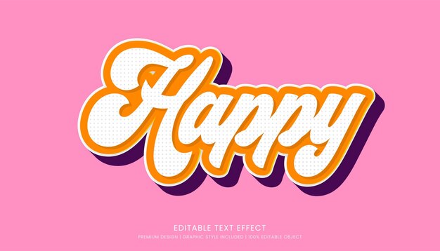 bewerkbare 3D-teksteffect sjabloon vetgedrukte typografie en abstracte stijl