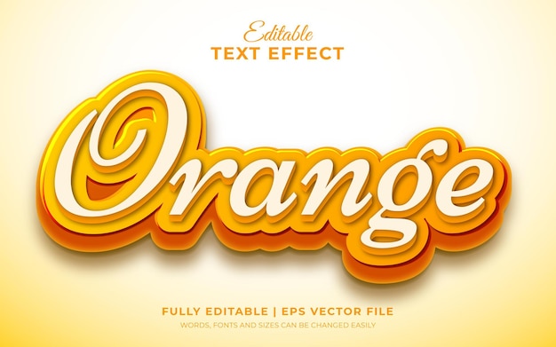 Bewerkbare 3D-teksteffect verse oranje sjabloonstijl