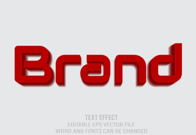 Bewerkbare 3D-teksteffectvector Brandstyle-sjabloon