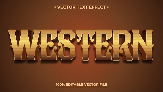 Bewerkbare 3D vintage westerse tekst effect Klassieke lettertype stijl