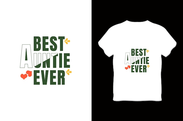 Bewerkbare beste tante ooit moderne minimale tshirt ontwerp vector