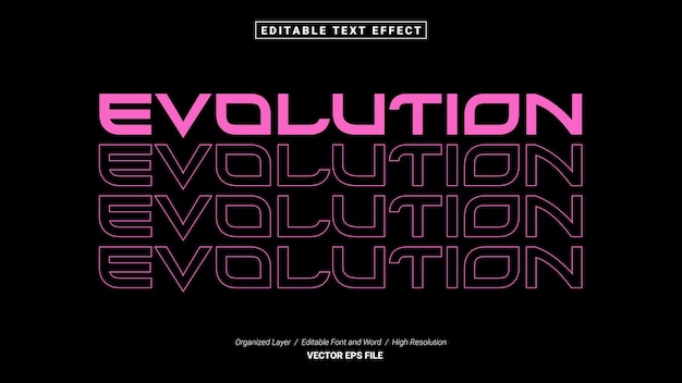 Bewerkbare evolutie lettertype. Typografie sjabloon teksteffectstijl. Belettering Vector Illustratie Logo